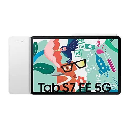 Produktbild: Samsung Galaxy Tab S7 FE, 12,4 Zoll, 64 GB interner Speicher, 4 GB RAM, 5G, Android Tablet inklusive S pen, Mystic Silver