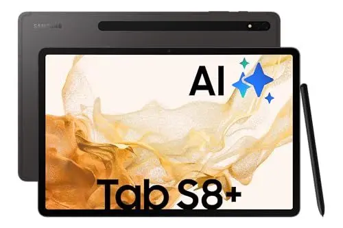 Produktbild: Samsung Galaxy Tab S8+, 12,4 Zoll, 128 GB interner Speicher, 8 GB RAM, Wi-Fi, Android Tablet inklusive S Pen, Graphite, inkl. 36 Monate Herstellergarantie (Exklusiv bei Amazon)