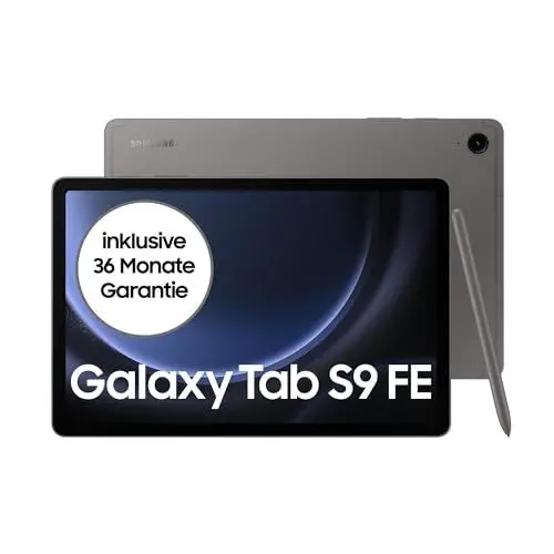 Produktbild: Samsung Galaxy Tab S9 FE Android-Tablet, 27,7 cm / 10,9 Zoll Display, 128 GB Speicher, Mit Stift (S Pen), Lange Akkulaufzeit, WiFi, Grau, Inkl. 36 Monate Herstellergarantie (Exklusiv bei Amazon)