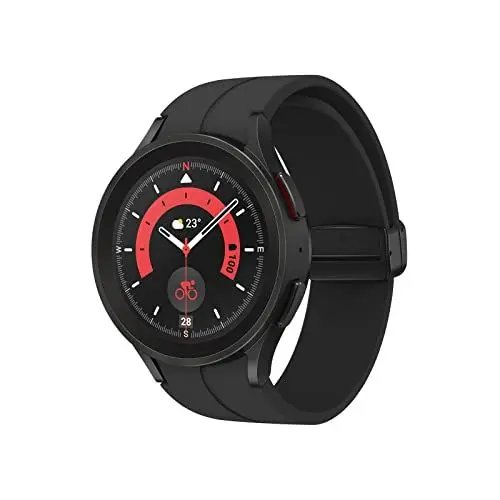 Produktbild: Samsung Galaxy Watch5 Pro Smartwatch, Gesundheitsfunktionen, Fitness-Tracker, ausdauernder Akku, Bluetooth, 45 mm, Black Titanium inkl. 36 Monate Herstellergarantie (Exklusiv bei Amazon)