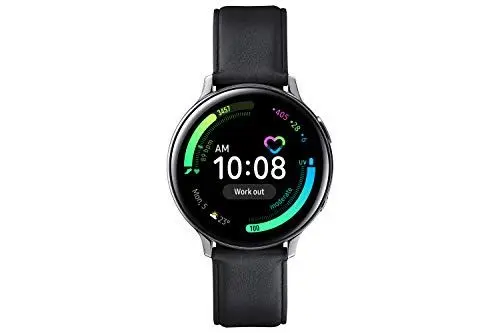 Produktbild: Samsung Galaxy Watch Active2, Fitnesstracker aus Edelstahl, großes Display, ausdauernder Akku, wassergeschützt, 44 mm, Bluetooth, Silber