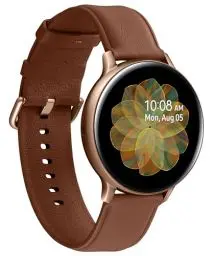 Produktbild: Samsung Galaxy Watch Active2, Fitnesstracker aus Edelstahl, großes Display, ausdauernder Akku, wassergeschützt, 44 mm, Bluetooth, Gold