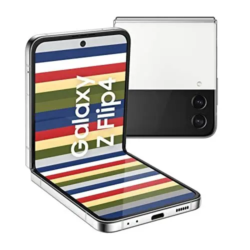 Produktbild: Samsung Galaxy Z Flip4 Bespoke Edition, Android Smartphone ohne Vertrag, 17,03 cm/6,7 Zoll Dynamic AMOLED Display, 3.700 mAh Akku, 256 GB/8GB RAM, Handy in Silver-White (Exklusiv bei Amazon)