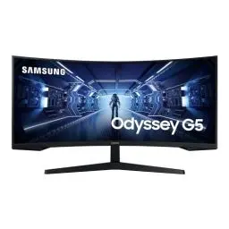 Produktbild: Samsung Gaming Monitor G5 C34G55TWWP, 34 Zoll, VA-Panel, UWQHD-Auflösung, AMD FreeSync Premium, Krümmung 1000R, Bildwiederholrate 165 Hz, Reaktionszeit 1 ms (MPRT), schwarz