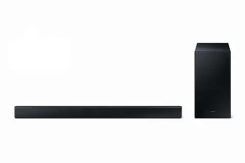 Produktbild: Samsung HW-C440G 2.1-Kanal C-Soundbar mit Subwoofer, 3 intergrierte Lautsprecher, Nachtmodus (SSE), Game Mode, 300 W, DTS Virtual:X, Inkl. One Remote Control (2023)