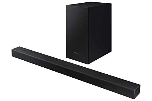 Produktbild: Samsung HW-T420 Soundbar, 150 W, 2,1 Ch, kabelgebundener Subwoofer, Dolby Digital 2.1, Bluetooth 4.2 Power On, Game Mode und One Remote Control, Schwarz