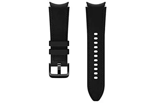 Produktbild: Samsung Hybrid Leather Band (20 mm, S/M) ET-SHR88 für die Galaxy Watch4-Serie, Black, Small