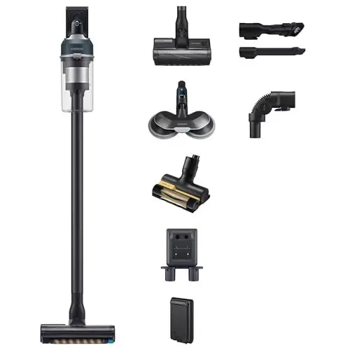 Produktbild: Samsung Jet 85 Wet&Clean Akku-Staubsauger, 210 W, Inkl. Wischaufsatz Spray Spinnig Sweeper und weiterem Zubehör, Blau, VS20C85G7TB/WD