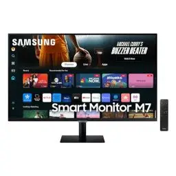 Produktbild: Samsung M70D Smart Monitor, 32 Zoll, 4K AI Upscaling, UHD, 60 Hz, Streaming-Monitor mit Entertainment und Gaming Hub, Bildschirm mit Lautsprechern, Smart TV Apps mit Fernbedienung, LS32DM700UUXEN