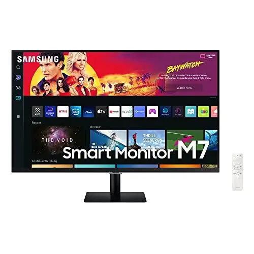 Produktbild: Samsung M7 Smart Monitor S32BM700UP, 32 Zoll, VA-Panel, Bildschirm mit Lautsprechern, 4K UHD-Auflösung, Bildwiederholrate 60 Hz, 3-seitig Fast rahmenloses Design, Schwarz
