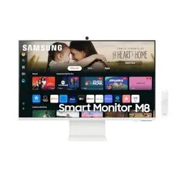 Produktbild: Samsung M80D Smart Monitor, 32 Zoll, 4K AI Upscaling, UHD, 60 Hz, 360 Audio Mode, Inkl. Webcam, Bildschirm mit Lautsprechern und Höhenverstellung, Smart TV Apps mit Fernbedienung, LS32DM801UUXEN