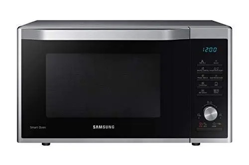 Produktbild: Samsung MC32J7055CT/EG Kombi-Mikrowelle mit Grill und Heißluft, 900 W, 32 ℓ Garraum (Extra Groß), 52,3 cm Breite, Slim-Fry, Hefeteig-/Joghurt-Programm, Silber