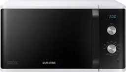 Produktbild: Samsung MG23K3614AW/EG Mikrowelle mit Grill / 23 Liter Garraum / 800 W/Großes Grillelement für gleichmäßige Bräunung/Kratzfester Keramik-Emaille-Innenraum, Weiß