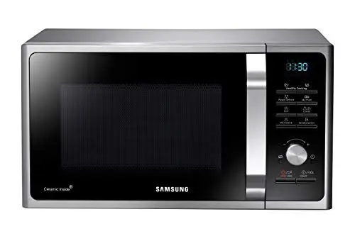 Produktbild: Samsung MG2BF303TCS/EG Mikrowelle mit Grill, 900 W, 28 ℓ Garraum (Extra groß), 51,7 cm Breite, Power Defrost, 26 Automatikprogramme, Silber