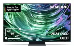 Produktbild: Samsung OLED 4K S90D Fernseher 65 Zoll, Samsung TV mit Neural Quantum 4K AI Gen2 Prozessor, OLED HDR+, 4K AI Upscaling, Smart TV, KI TV, GQ65S90DATXZG, Deutsches Modell (2024)