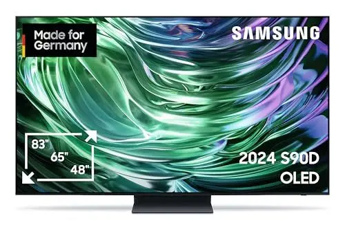 Produktbild: Samsung OLED 4K S90D Fernseher 65 Zoll, Samsung TV mit Neural Quantum 4K AI Gen2 Prozessor, OLED HDR+, 4K AI Upscaling, Smart TV, KI TV, GQ65S90DATXZG, Deutsches Modell (2024)