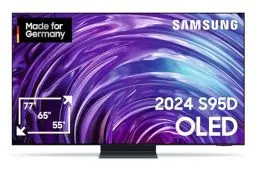Produktbild: Samsung OLED 4K S95D Fernseher 65 Zoll, Samsung TV mit Neural Quantum 4K AI Gen2 Prozessor, OLED HDR Pro, OLED Glare free, 4K Upscaling, Smart TV, KI TV, GQ65S95DATXZG, Deutsches Modell (2024)