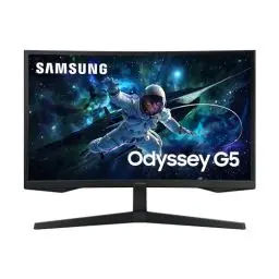 Produktbild: Samsung Odyssey G55C Curved Gaming Monitor, 27 Zoll, Bildschirm mit VA-Panel, 2.560 x 1.440 Pixel, 1.000R Radius, HDR10, AMD FreeSync, Bildwiederholrate 165 Hz, Reaktionszeit 1 ms (MPRT)