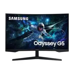 Produktbild: Samsung Odyssey G55C Curved Gaming Monitor, 32 Zoll, Bildschirm mit VA-Panel, 2.560 x 1.440 Pixel, 1.000R Radius, HDR10, AMD FreeSync, Bildwiederholrate 165 Hz, Reaktionszeit 1 ms (MPRT)