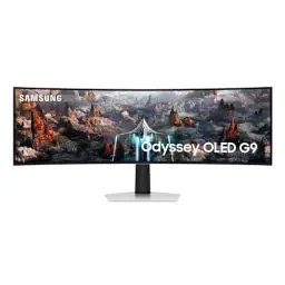 Produktbild: Samsung Odyssey OLED G93SC Curved Gaming Monitor, 49 Zoll, OLED-Panel, 5.120 x 1.440 Pixel, Freesync Premium Pro, Bildwiederholrate 240 Hz, Reaktionszeit 0,03 ms (G/G), Bildschirmkrümmung 1.800R