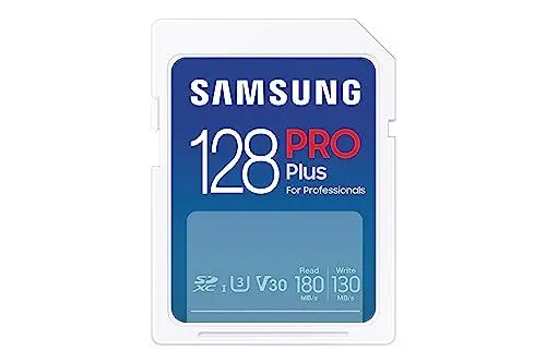 Produktbild: Samsung PRO Plus SD-Karte, 128 GB, UHS-I U3, Full HD & 4K UHD, 180 MB/s Lesen, 130 MB/s Schreiben, Speicherkarte für Spiegelreflexkameras und Systemkameras , MB-SD128S/EU