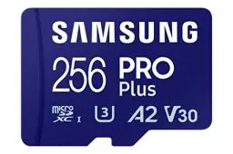 Produktbild: Samsung PRO Plus microSD-Karte + SD-Adapter, 256 GB, Für Mobile Gaming auf Smartphones, Tablets und Handheld Konsolen, UHS-I U3, Full HD & 4K UHD, 180 MB/s Lesen, 130 MB/s Schreiben, MB-MD256SA/EU