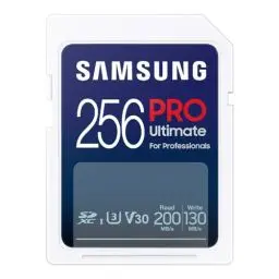 Produktbild: Samsung PRO Ultimate SD-Karte, 256 GB, UHS-I U3, Full HD & 4K UHD, 200 MB/s Lesen, 130 MB/s Schreiben, Speicherkarte für Kamera, PC, Drohne oder Action-Cam, MB-SY256S/WW