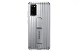 Produktbild: Samsung Protective Standing Smartphone Cover EF-RG980 für Galaxy S20 | S20 5G Handy-Hülle, Schutz, ausklappbarer Standfuß, griffige Oberfläche, silber - 6.2 Zoll