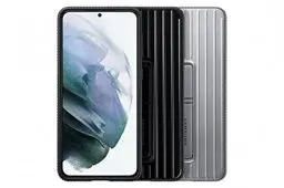 Produktbild: Samsung Protective Standing Smartphone Cover EF-RG996 für Galaxy S21+ 5G Handy-Hülle, Schutz, ausklappbarer Standfuß, griffige Oberfläche, Schwarz
