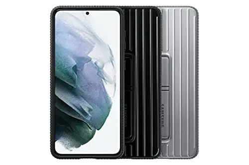 Produktbild: Samsung Protective Standing Smartphone Cover EF-RG996 für Galaxy S21+ 5G Handy-Hülle, Schutz, ausklappbarer Standfuß, griffige Oberfläche, Schwarz