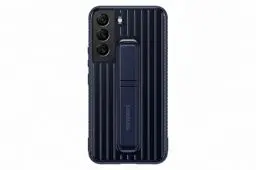 Produktbild: Samsung Protective Standing Smartphone Cover EF-RS901 für Galaxy S22, Handy-Hülle, Schutz, ausklappbarer Standfuß, griffige Oberfläche, Dunkelblau
