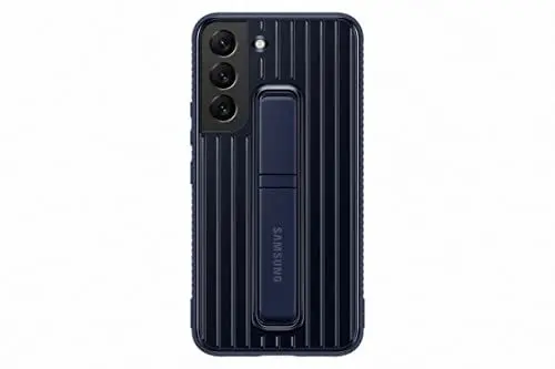 Produktbild: Samsung Protective Standing Smartphone Cover EF-RS901 für Galaxy S22, Handy-Hülle, Schutz, ausklappbarer Standfuß, griffige Oberfläche, Dunkelblau