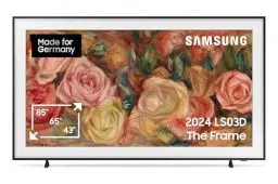 Produktbild: Samsung QLED 4K Fernseher The Frame 65 Zoll, Samsung TV mit mattem Display und austauschbarem Rahmen, Art Mode, Smart TV, GQ65LS03DAUXZG, Deutsches Modell (2024)