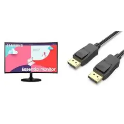 Produktbild: Samsung S36C Essential Monitor S24C364EAU, Curved & BENFEI DisplayPort Kabel, DisplayPort auf DisplayPort Kabel (4K@60Hz und 2K@144Hz), DP Kabel geeignet für Monitor,Gaming-Grafikkarte - 1.83M