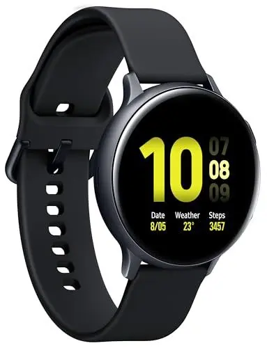 Produktbild: Samsung SM-R820 Galaxy Watch Active2, Fitnesstracker aus Aluminium, großes Display, ausdauernder Akku, wassergeschützt, 44 mm, Bluetooth, Aqua Black