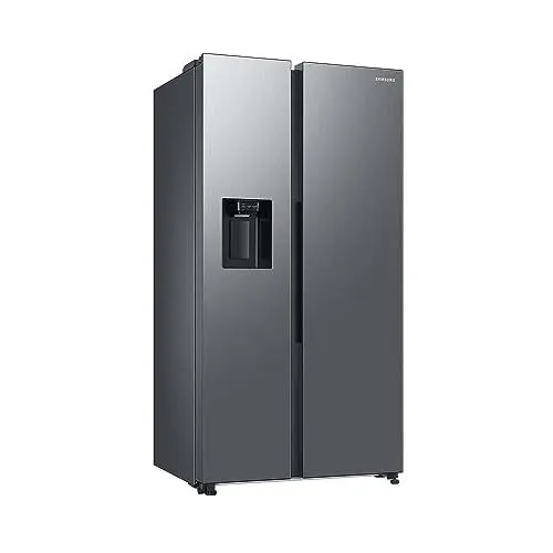 Produktbild: Samsung Side-by-Side-Kühlschrank mit Gefrierfach, 178 cm, 634 l Gesamtvolumen, 225 l Gefrierteil, AI Energy Mode, Wasser- und Eisspender, Frischwasseranschluss, Edelstahl-Look, RS6GCG885DS9EG
