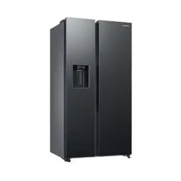Produktbild: Samsung Side-by-Side-Kühlschrank mit Gefrierfach, 178 cm, 634 l Gesamtvolumen, 225 l Gefrierteil, AI Energy Mode, Wasser- und Eisspender, Frischwasseranschluss, Premium Black Steel, RS6GCG885DB1EG