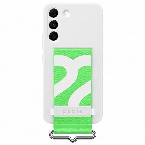 Produktbild: Samsung Silicone Cover Smartphone Cover mit Strap EF-GS901 für Galaxy S22, Handy-Hülle, Silikon, Schutz Case, stoßfest, dünn und griffig, Halteband, Weiß