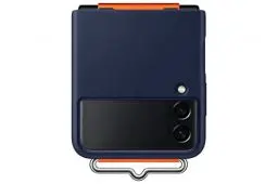 Produktbild: Samsung Silicone Cover Smartphone mit Strap EF-GF711 für das Galaxy Z Flip3 5G, Handy-Hülle, Silikon, Schutz Case, stoßfest, dünn und griffig, Halteband, Dunkelblau