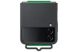Produktbild: Samsung Silicone Cover mit Strap EF-GF721 für das Galaxy Z Flip4 | Smartphone Cover, Handy-Hülle, Silikon, Schutz Case, stoßfest, dünn und griffig, Halteband, Black