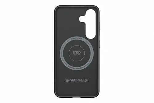 Produktbild: Samsung Spigen Enzo Aramid Case für Galaxy S25, Designed for, Hülle aus Aramidfasern, Magnet zum Anbringen von Gadgets, Qi2-Charger kompatibel, Carbon-Finish, weiche Innenseite, Black Silver