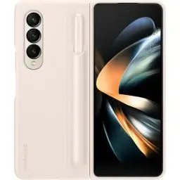 Produktbild: Samsung Standing Cover mit Pen EF-OF93P für das Galaxy Z Fold4 | Smartphone Cover, Handy-Hülle inklusive S Pen und Ersatzspitzen, Schutz Case, stoßfest, Sand
