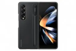 Produktbild: Samsung Standing Cover mit Pen EF-OF93P für das Galaxy Z Fold4 | Smartphone , Handy-Hülle inklusive S Pen und Ersatzspitzen, Schutz Case, stoßfest, Black