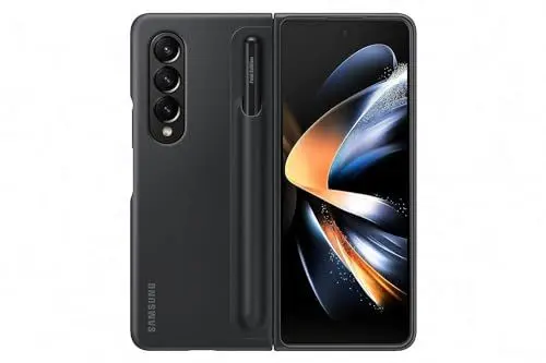 Produktbild: Samsung Standing Cover mit Pen EF-OF93P für das Galaxy Z Fold4 | Smartphone , Handy-Hülle inklusive S Pen und Ersatzspitzen, Schutz Case, stoßfest, Black