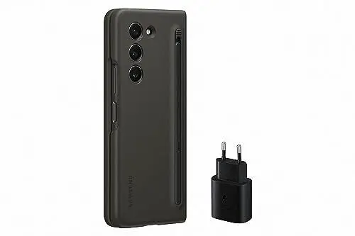 Produktbild: Samsung Starter Pack EF-OF94 für das Galaxy Z Fold5 | Set aus Standing Cover mit Pen (EF-OF94P) und Schnellladeadapter 25W (EP-TA800N)