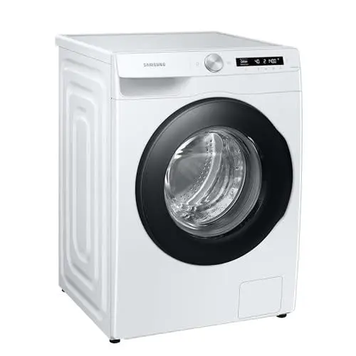 Produktbild: Samsung WW90T504AAWCS2 Waschmaschine, 9 kg, 1.400 U/min, Extra energiesparend, EEK: A (-10%), AI Ecobubble, AI Control, SmartThings App und AI Energy Mode, Hygiene-Dampfprogramm, Weiß
