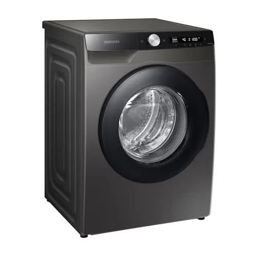 Produktbild: Samsung Waschmaschine, 8 kg, 1400 U/min, Ecobubble, Simple Control, WiFi SmartControl, SuperSpeed 59 Min, Inox/Schwarz, WW80T604ALXAS2