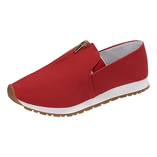 Produktbild: Samt Ballerinas Mit Riemchen Schuhe Beige Damen Damen Freizeitschuhe Sportschuhe wasserdichte Oberlaufschuhe Wanderschuhe für Damen Samt Ballerinas Mit Riemchen Schuhe Beige Damen (Red, 37)