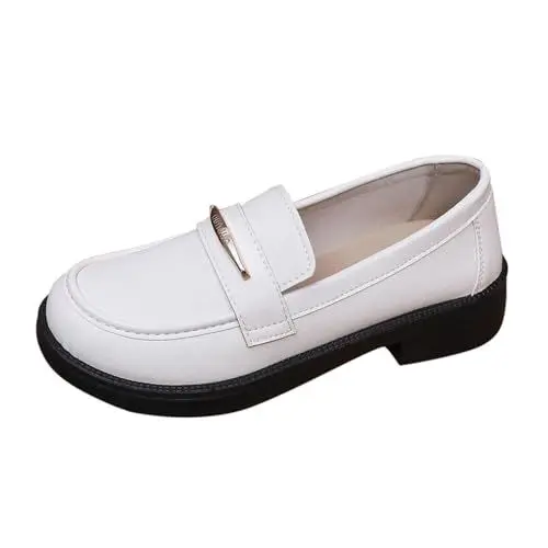 Produktbild: Samt Ballerinas Mit Riemchen Schuhe Beige Damen Damen Frühling und Weiches Bequeme Pendlerschuhe mit niedrigem Absatz Arbeitskleidung Weiche Sohle Samt Ballerinas Mit Riemchen Schuhe Beige (White, 39)