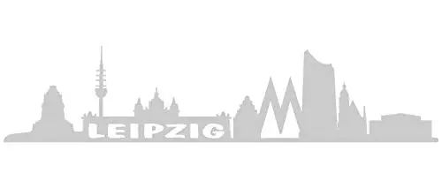 Produktbild: Samunshi® Wandsticker Leipzig Skyline in verschiedenen Größen und Farben lieferbar 30 x 7cm silbermetalleffekt